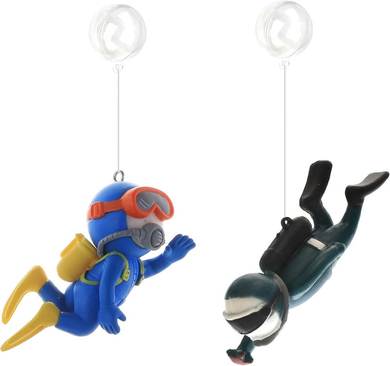 SUPTEC 2-Pack Cute Little Diver Fish Tank Decorations Aquarium Decoration Floating Aquarium Accessories Fish Playmate for Fish Tank Suitable for All Kinds of Fish and Fish Tanks Swimming Pool - Image 1
